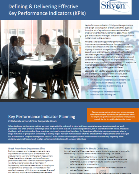 Defining & Delivering Effective Key Performance Indicators (KPIs) White Paper