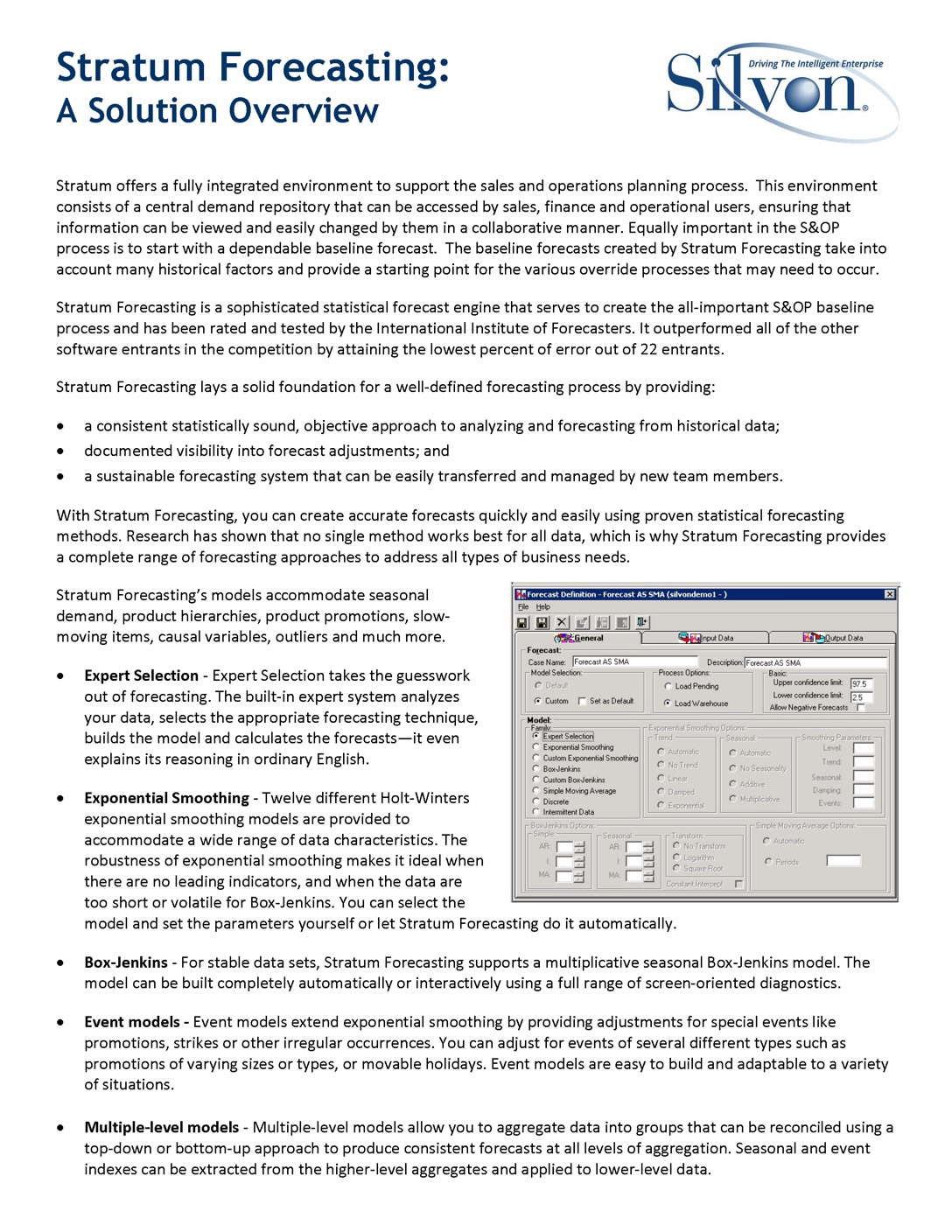 Stratum Forecasting Brochure